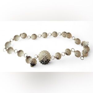 Vintage Silver medallion chain belt, adjustable